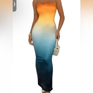 Ombre Bodycon Maxi Dress - XS, NEW WITH TAGS